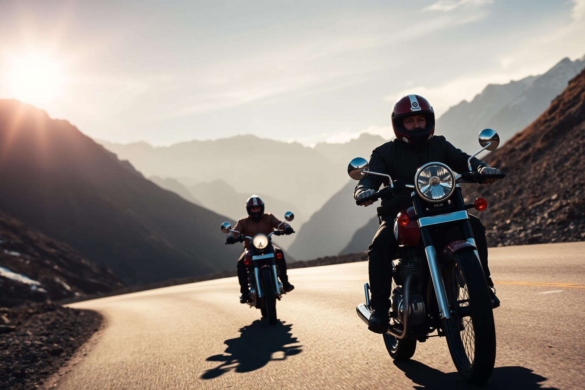 Royal Enfield riders on a Ladakh mountain pass